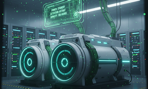Backup generators protecting data center
